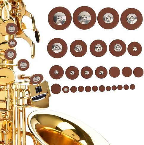 Sax Leather Pads 28pcs Replacement Set Soprano Saxophone Accessory Sheepskin Material in Kuwait