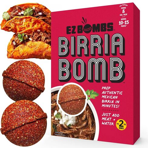 EZ Bombs Birria Bomb Seasoning, Pack of 2 – Authentic Mexican Spice Mix for Tacos, Burritos, Nachos, and Quesadillas – Made with Real Chiles, Herbs, and Spices for Quick and Flavorful Meals in Saudi Arabia