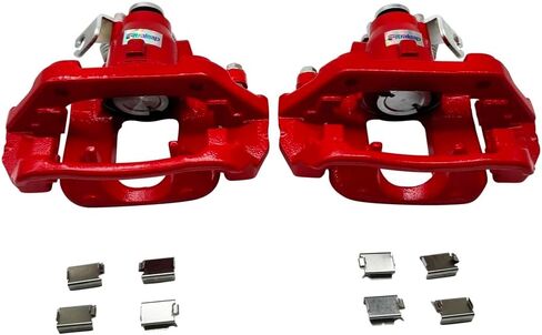 S5298 Rear Disc Brake Caliper With Bracket Red Left & Right Side Pair for 2011-2014 Ford Edge for 2011-2015 Lincoln MKX 18B5299 18B5298 in Kuwait