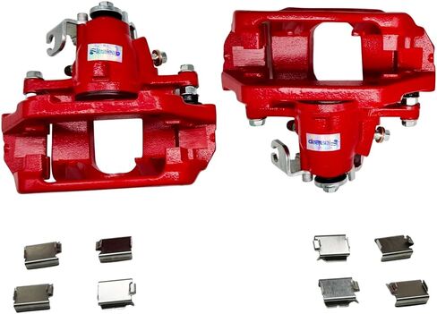 S5298 Rear Disc Brake Caliper With Bracket Red Left & Right Side Pair for 2011-2014 Ford Edge for 2011-2015 Lincoln MKX 18B5299 18B5298 in Kuwait