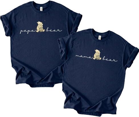 Mama Bear & Papa Bear T-Shirt for Couples - Cute Couple Matching Tees - Unisex Classic Fit Short Sleeve Top in Saudi Arabia
