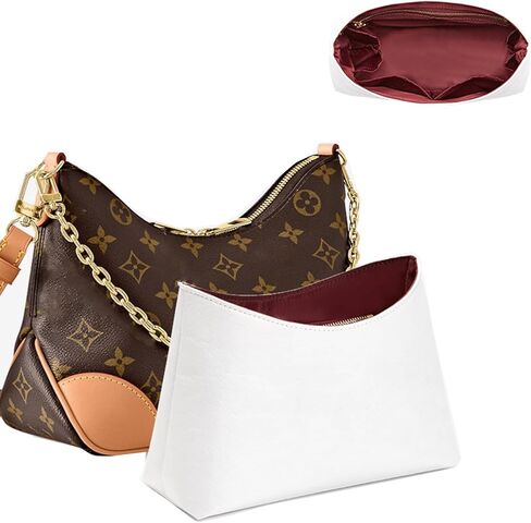 منظم محفظة إدراج متوافق مع حقيبة LV Boulogne PM ، وترقية مصنوعة من المنظمات منظمة Boulogne Bag Bag Bag Bag Bag Bag Bag Bag Light (أبيض حمراء) in Kuwait