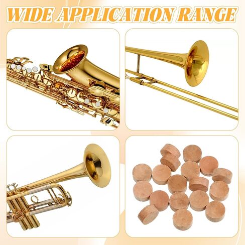 20 Pcs Water Key Corks, 9x4mm Trumpet & Trombone Spit Valve Cork Pads, Durable Replacement Pads for Brass Instrument Repair & Maintenance in Kuwait