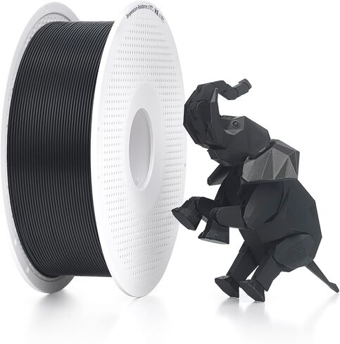 Bambu Lab Genuine Filament, 1.75mm PLA Wire Diameter Accuracy +/- 0.03 mm, RFID Included, No Mess Setup, Tangle-Free, with Genuine Reusable Spool, 1kg Black in Kuwait