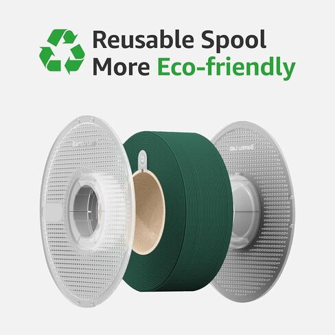 Bambu Lab Genuine Filament, 1.75mm PLA Wire Diameter Accuracy +/- 0.03 mm, RFID Included, No Mess Setup, Tangle-Free, with Genuine Reusable Spool, 1kg Black in Kuwait