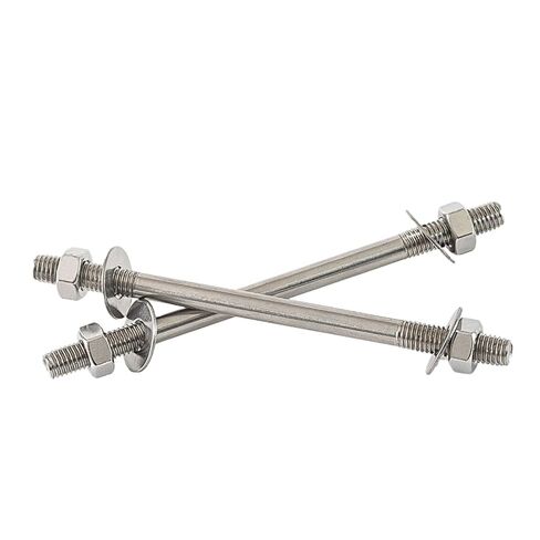 304 Stainless Steel M6 Fully Threaded Rods 5-Pack, Double-Ended Through-Wall Bolts with Hex Nuts and Flat Washers (M6*60(5 PCS)) in Saudi Arabia