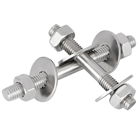 304 Stainless Steel M8 Threaded Rods 2-Pack, Double-Ended Through-Wall Bolts with Hex Nuts and Oversized Washers (M8*140 (2 PCS)) in Kuwait