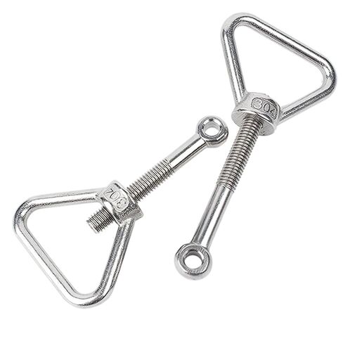 304 Stainless Steel M10 Triangular Eye Nuts 2-Pack, Adjustable Lifting Nut and Bolt Set for Warehouse, Rigging, and Material Handling Applications (M10*140 (2 PCS)) in Saudi Arabia