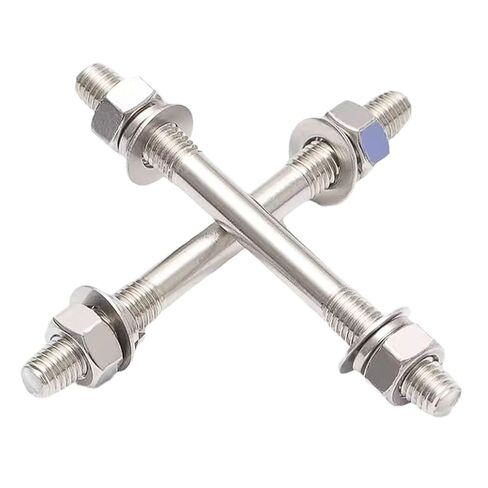 304 Stainless Steel M12 Double-Ended Threaded Rod Kit, Through-Wall Bolt Set with Nuts and Washers, Complete Fastening Solution (M12*120 (1 Set)) in Saudi Arabia