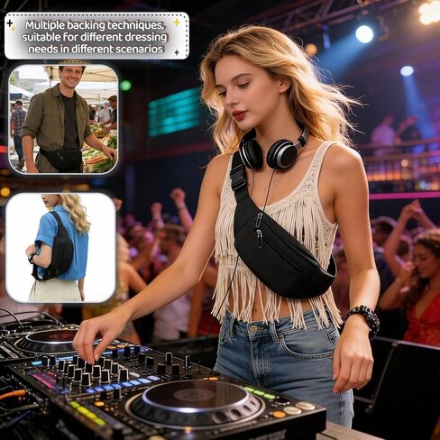 حقيبة حزام فاني باك للرجال والنساء، حقيبة فاني مضادة للسرقة، مقاومة للماء مع 3 جيوب بسحاب، حقيبة فاني مقاومة للماء، حقيبة خصر خفيفة الوزن للسفر والجري والمشي لمسافات طويلة وركوب الدراجات in Kuwait