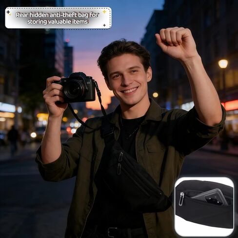 حقيبة حزام فاني باك للرجال والنساء، حقيبة فاني مضادة للسرقة، مقاومة للماء مع 3 جيوب بسحاب، حقيبة فاني مقاومة للماء، حقيبة خصر خفيفة الوزن للسفر والجري والمشي لمسافات طويلة وركوب الدراجات in Kuwait