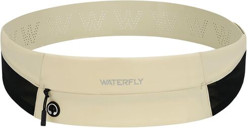 WATERFLY Running Belt Fanny Pack: Slim Waist Bag for Men Women, Workout Fitness Phone Holder for Exercise Marathon Jogging-Black in Saudi Arabia