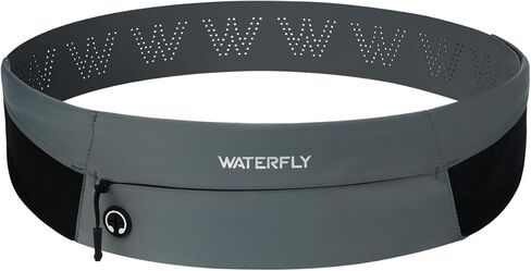 WATERFLY Running Belt Fanny Pack: Slim Waist Bag for Men Women, Workout Fitness Phone Holder for Exercise Marathon Jogging-Black in Saudi Arabia