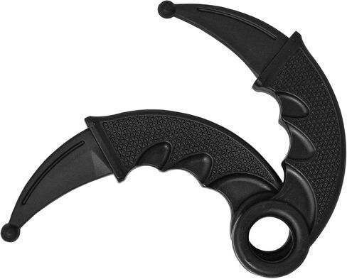 MACS Set of 2 Polypropylene Karambit 6.5 Inch Overall Black Plastic Blunt Self Defense Training Knife in Kuwait