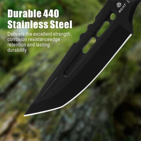 مجموعة سكاكين الرمي من REAT - 3 قطع، سكين رمي عالي التحمل مقاس 10 بوصات مع 440 من الفولاذ المقاوم للصدأ، تتضمن غمدًا للتخزين الآمن، سكاكين نينجا كوناي للمنافسة والتدريب والترفيه والهدايا للرجال والنساء in Kuwait