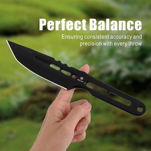 مجموعة سكاكين الرمي من REAT - 3 قطع، سكين رمي عالي التحمل مقاس 10 بوصات مع 440 من الفولاذ المقاوم للصدأ، تتضمن غمدًا للتخزين الآمن، سكاكين نينجا كوناي للمنافسة والتدريب والترفيه والهدايا للرجال والنساء in Kuwait