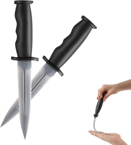 Soulchen 2 Pcs Plastic Training Knife for Martial Arts 9.8 Inch Fake Dagger Prop Training Weapon Plastic Practice Knife for Halloween Costumes Play Fighting Tactical Practice in Saudi Arabia