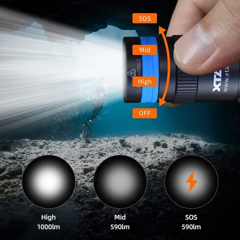 XTAR D20 1000 Lumen Scuba Dive Light Waterproof Diving Torch Submarine Diving Lights Underwater Diving Flashlight in Saudi Arabia