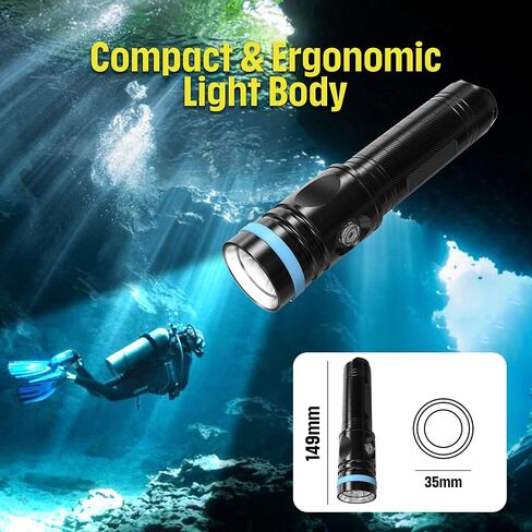 مصباح غوص H2Odyssey Skywoods D7 Nova-2600 - شعلة مقاومة للماء للغوص في الأعماق بسهولة in Saudi Arabia