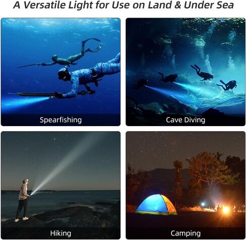 XTAR Hunter DH1 1600 Lumen Scuba Dive Light، زاوية شعاع ضيقة 5 درجات، تصميم قفل مفتاح الزر الجانبي، مع مؤشر البطارية، للغوص تحت الماء 100 متر in Saudi Arabia