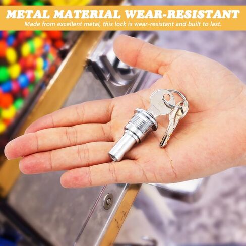 Angoily Vending Machine Lock and Key Set سبائك الزنك أنبوبي قفل استبدال لآلات حلوى Gumball تأمين موزع الحلوى 1.57X0.86X0.86 بوصة in Kuwait