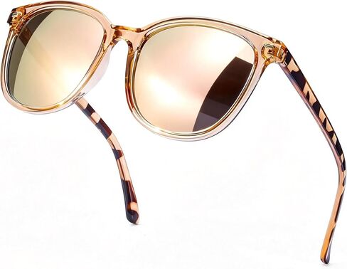 SIPHEW Mirrored Polarized Sunglasses for Women - Designer Oversized Square Beach Eyewear w UV400 Protection in Kuwait