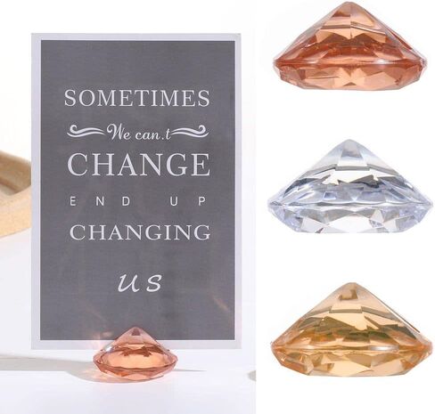 30 Pack Diamond Place Card Holders Crystal Table Number Card Stands Sturdy Acrylic Table Card Stands for Weddings Party Decoration Table Setting (White) in Kuwait