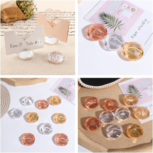 30 Pack Diamond Place Card Holders Crystal Table Number Card Stands Sturdy Acrylic Table Card Stands for Weddings Party Decoration Table Setting (White) in Kuwait