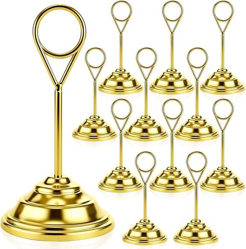 12 Pcs Table Number Holders-metal Place Card Holders Table Number Stands Tabletop Sign Stands for Photos, Menu, Memo, Notes, Christmas, Wedding, Restaurant, Banquet, Birthday (Black) in Saudi Arabia