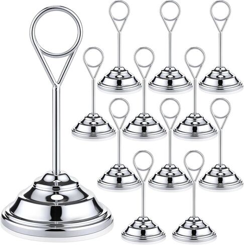 12 Pcs Table Number Holders-metal Place Card Holders Table Number Stands Tabletop Sign Stands for Photos, Menu, Memo, Notes, Christmas, Wedding, Restaurant, Banquet, Birthday (Black) in Saudi Arabia