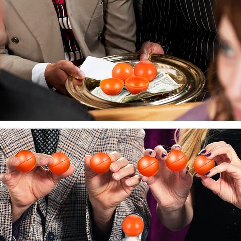 25pcs Hollow Lottery Balls Fillable Plastic Raffle Drawing Balls Raffle Round Prize Capsules Lucky Bingo Props for Game Party Prizes Orange 4cm in Saudi Arabia