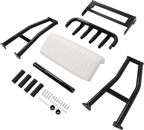 HECASA 29" Leaning Post Seat Compatible With Universal Most Fishing, Center Console, Bay Boats Parts Boat Bench Seat W/4 Rod Holders Aluminium+Plastic Powder Coated Black in Saudi Arabia