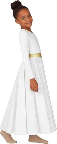 Girls Long Sleeve Praise Dance Dress Church Worship Liturgical Dancewear in Saudi Arabia