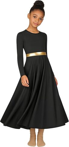 Girls Long Sleeve Praise Dance Dress Church Worship Liturgical Dancewear in Saudi Arabia