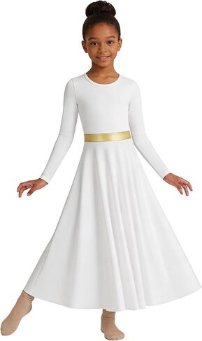 Girls Long Sleeve Praise Dance Dress Church Worship Liturgical Dancewear in Saudi Arabia