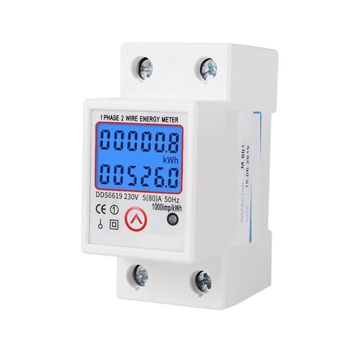 Din Rail Digital Single Phase Reset Zero Energy Meter Kwh Voltage Current Power Consumption Meter Wattmeter Electricity 220v Ac in Kuwait