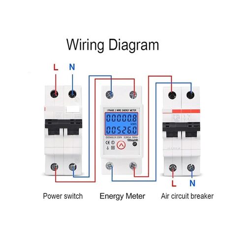 Din Rail Digital Single Phase Reset Zero Energy Meter Kwh Voltage Current Power Consumption Meter Wattmeter Electricity 220v Ac in Saudi Arabia
