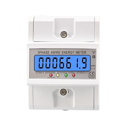 Din Rail 3 Phase 4 Wire Electronic Watt Power Consumption Energy Meter Wattmeter Kwh 100a 380v Ac 50hz LCD Backlight Display in Kuwait