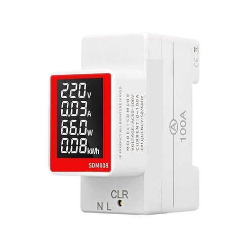 Din Rail Electricity Digital Meter Power Energy Voltmeter Ammeter Watt Kwh Reset Power Consumption Wattmeter Monitor Ac 50v~300v in Kuwait