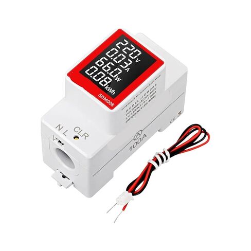 Din Rail Electricity Digital Meter Power Energy Voltmeter Ammeter Watt Kwh Reset Power Consumption Wattmeter Monitor Ac 50v~300v in Kuwait