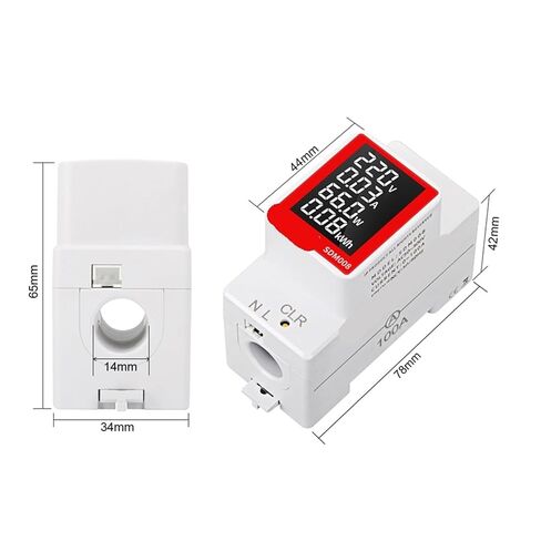 Din Rail Electricity Digital Meter Power Energy Voltmeter Ammeter Watt Kwh Reset Power Consumption Wattmeter Monitor Ac 50v~300v in Kuwait
