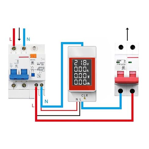 Din Rail Electricity Digital Meter Power Energy Voltmeter Ammeter Watt Kwh Reset Power Consumption Wattmeter Monitor Ac 50v~300v in Kuwait