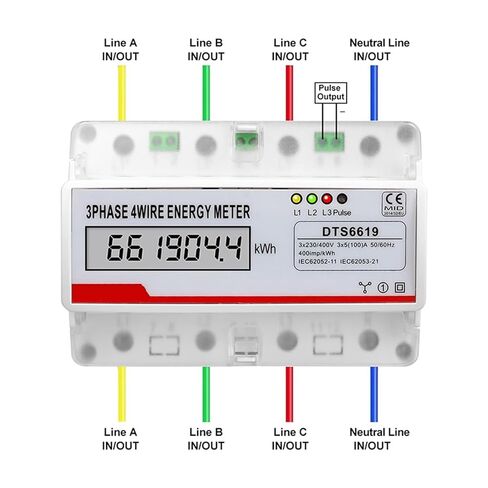Digtial LCD Counter 380v 3 Phase 4 Wire Electronic Watt Power Energy Meter Voltage Current Multifunction Wattmeter Kwh 100a Ac in Kuwait