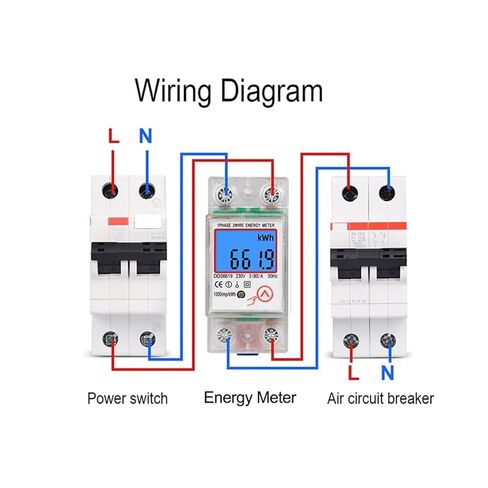 Din السكك الحديدية LCD الخلفية الرقمية مرحلة واحدة مقياس الطاقة كيلووات ساعة استهلاك الطاقة متر Wattmeter الإلكترونية التيار المتناوب 220 فولت 80a إعادة تعيين صفر in Saudi Arabia