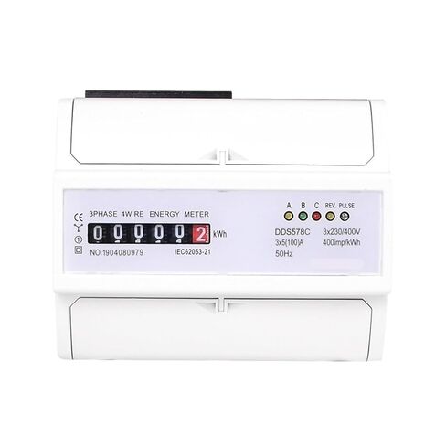 5-100a 380v Ac Three Phase 4 Wires LCD Digital Energy Meter Kwh Power Consumption Electricity Measurement 35mm Din Rail Mounting in Kuwait