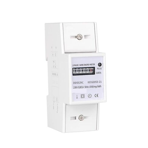 Ac 230v 80a Single Phase Dn Rail Analog Mechanical Electricity Energy Meter Kwh Electrical Power Consumptions Pulse Output in Kuwait