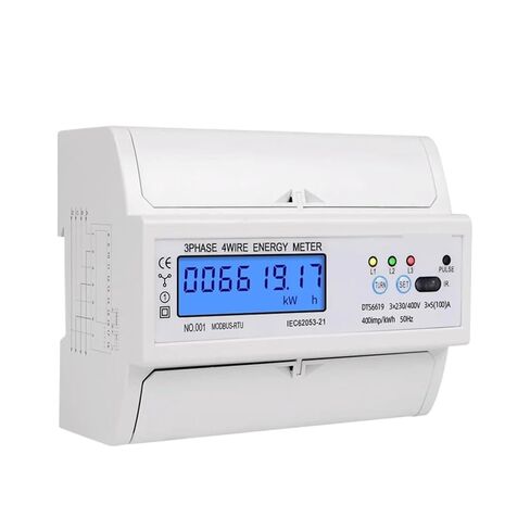Din Rail Electric Three Phase Energy Meter Rs485 Kwh Consumption Power Voltage Current Wattmeter Monitor Modbus Rtu 380v 400v in Saudi Arabia