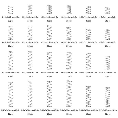 440 Pcs Compression Spring Kit, Stainless Steel Compression Springs Assortment Kit, Small Springs Assortment, Torsion Spring Assorted for Shop Car Home Repairs(24 Sizes) in Kuwait