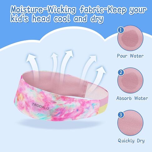 Kids Sports Headbands for Girls Boys, Moisture Wicking Elastic Cooling Sweatbands, Non-Slip Lightweight Stretchy Hairbands for Soccer, Running, Basketball, Tennis in Saudi Arabia