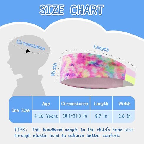 Kids Sports Headbands for Girls Boys, Moisture Wicking Elastic Cooling Sweatbands, Non-Slip Lightweight Stretchy Hairbands for Soccer, Running, Basketball, Tennis in Saudi Arabia